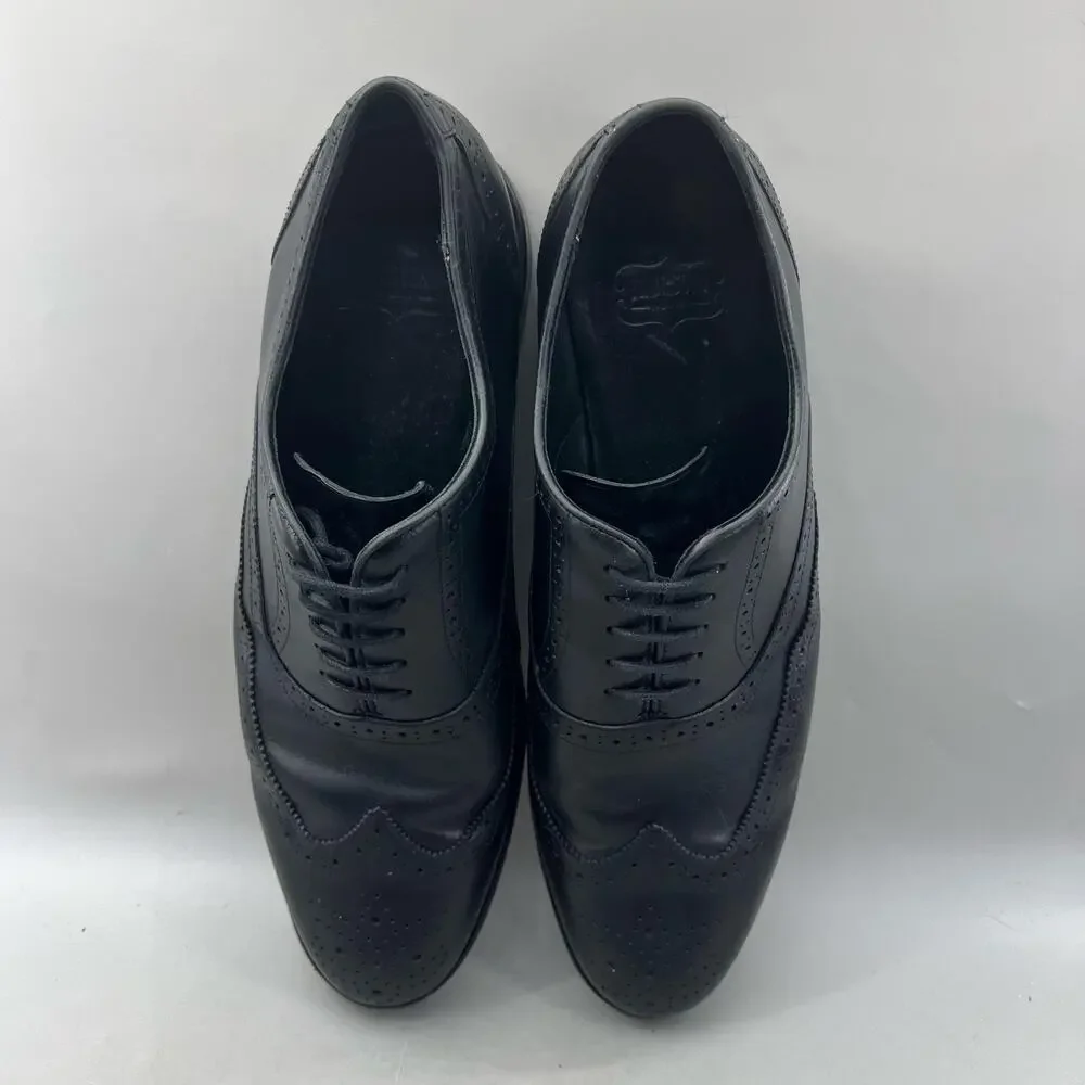 Thursday Boot Aviator Brogue Oxford Men Size 11 Black Leather Wingtip Low Shoes